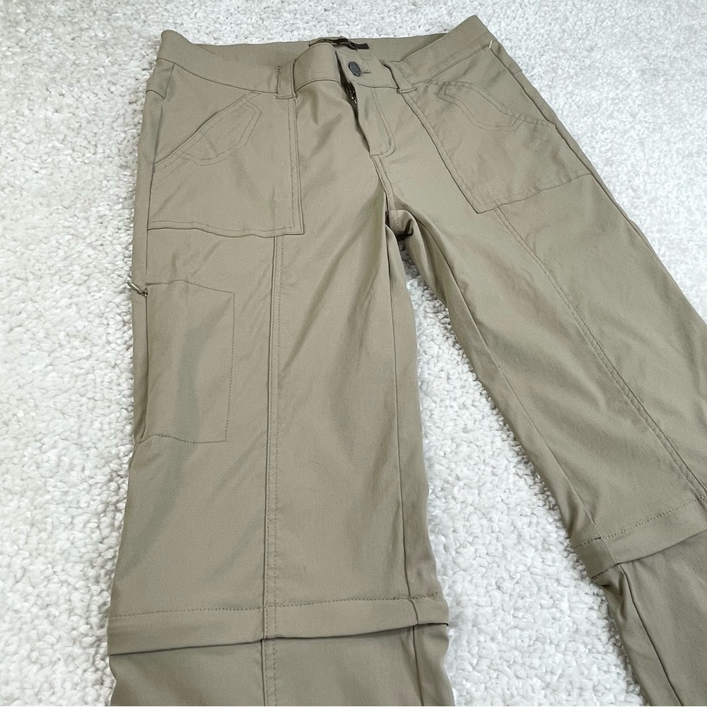 Prana Monarch Convertible Nylon Pants Khaki Hiking Camping Outdoors Stretch Sz 8 - Picture 8 of 15